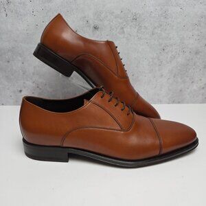 Monte Rosso Mens Tan Leather Oxford Dress Shoes 8M